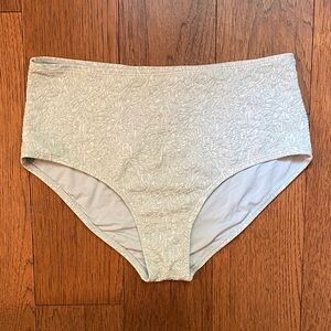 Andie Floral Textured High Waisted Swim Bottom